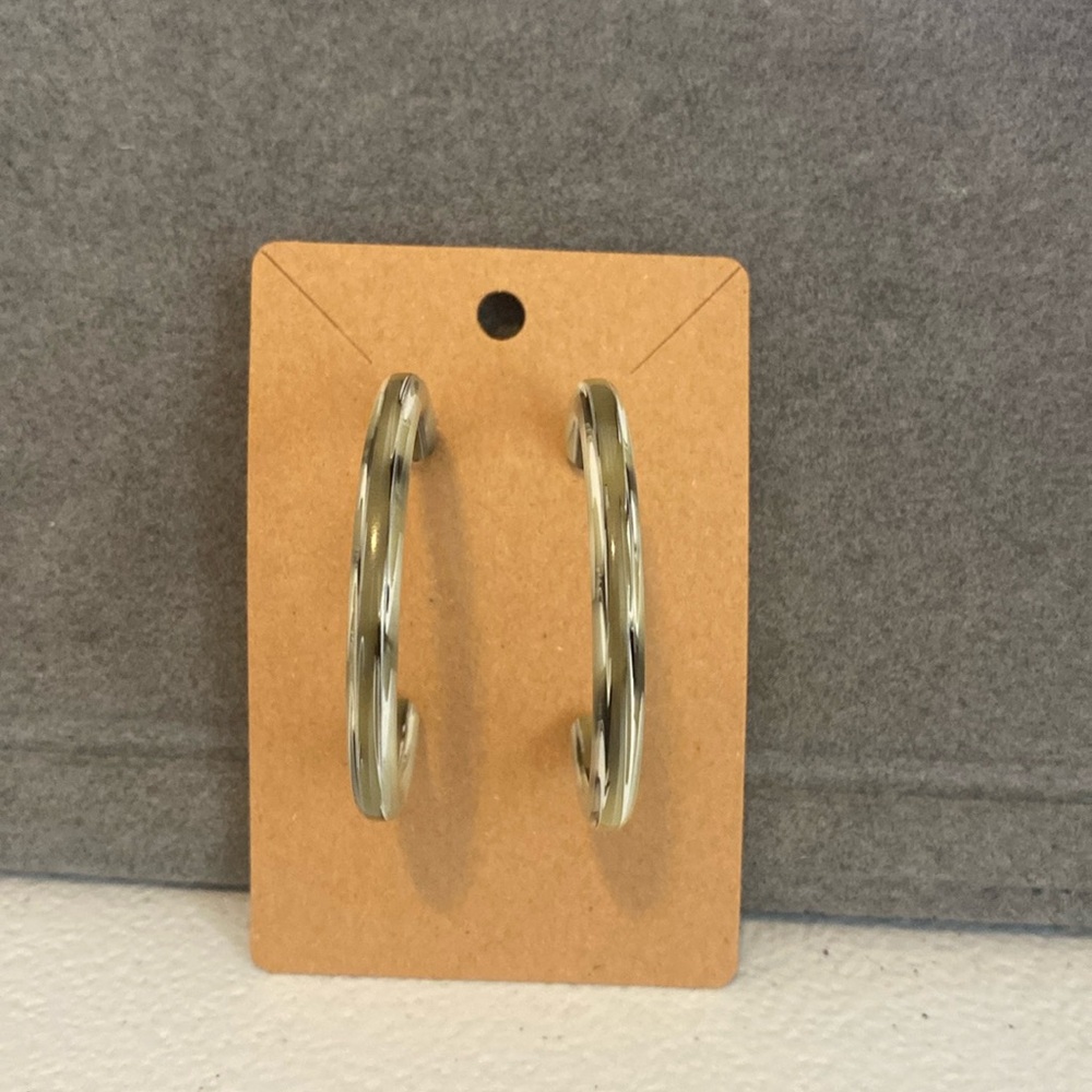 Dove Grey Tortoise Shell Hoop Earrings